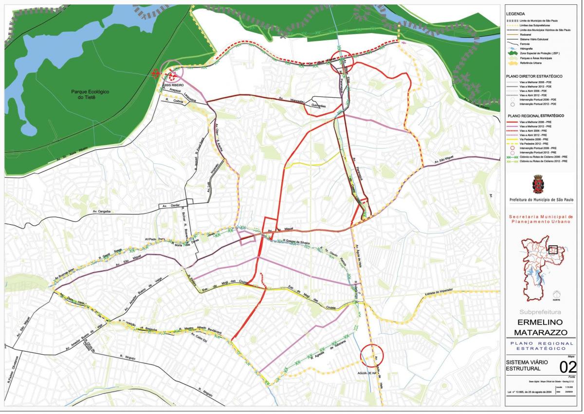 Karte von Ermelino Matarazzo in São Paulo - Straßen