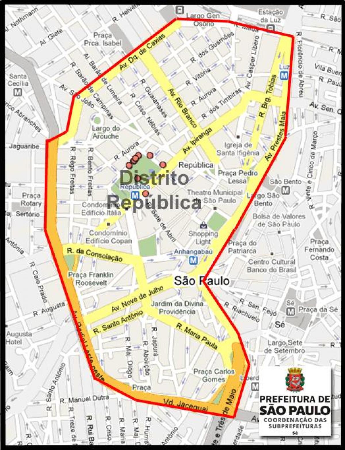 Karte von República São Paulo