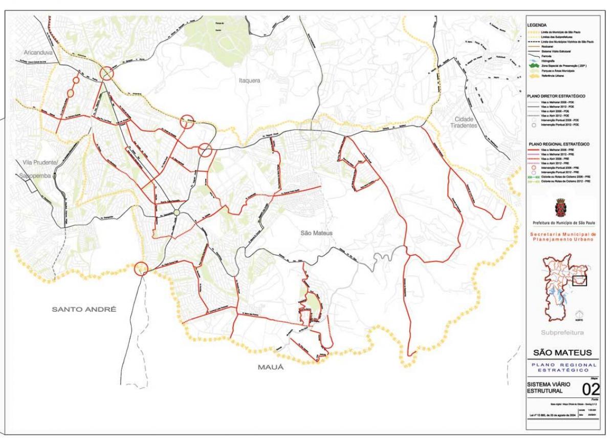 Karte von São Mateus São Paulo - Straßen