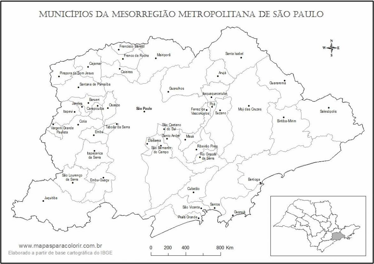 Karte von São Paulo Jungfrau