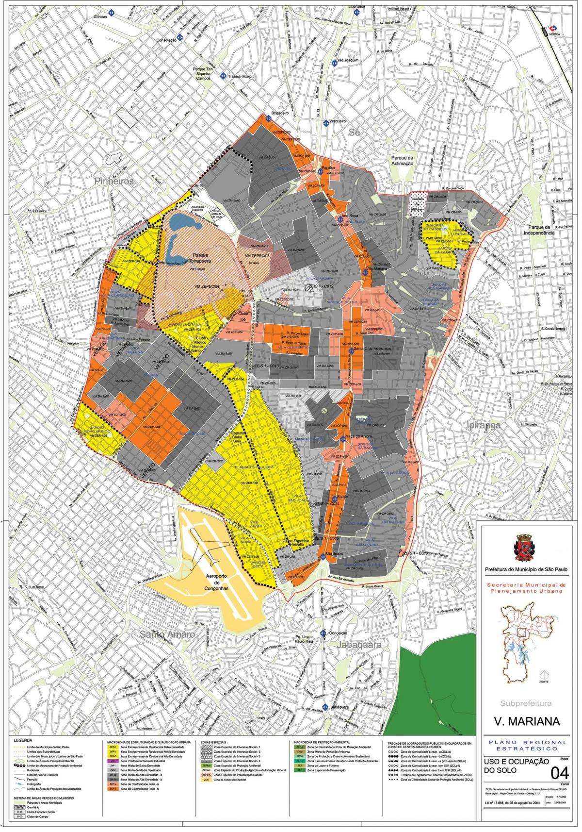 Karte von Vila Mariana, São Paulo - Besetzung der Erde