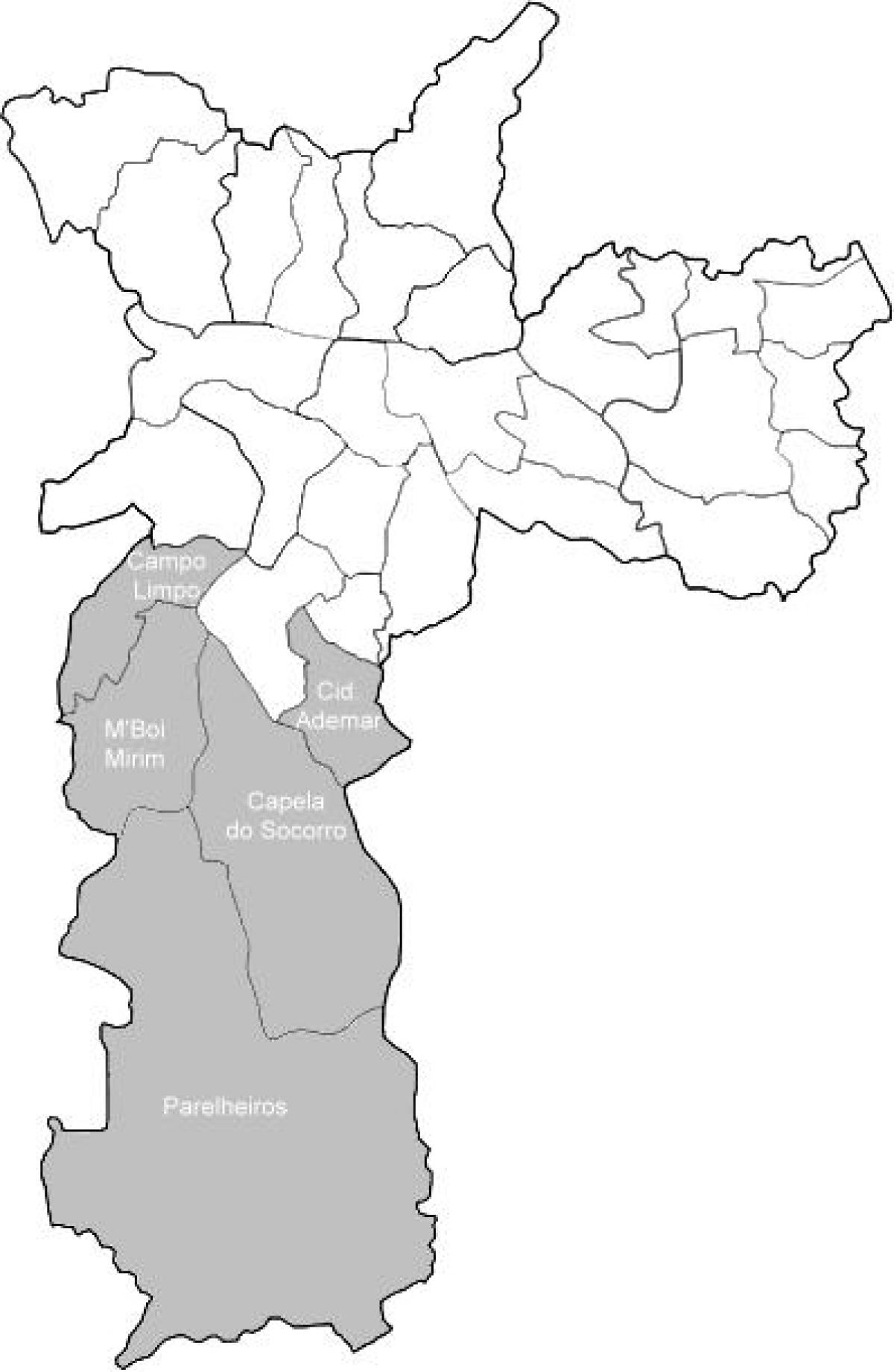 Karte der zone Sul São Paulo
