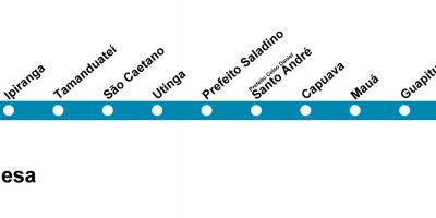 Karte von CPTM São Paulo - Line 10 - Türkis