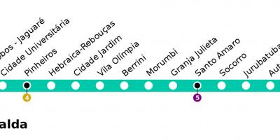 Karte von CPTM São Paulo - Line 9 - Esmeralde