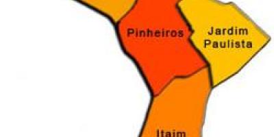 Karte von Pinheiros sub-Präfektur