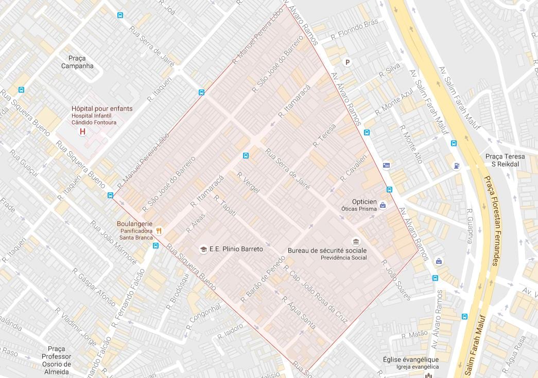 Karte von Água Rasa São Paulo