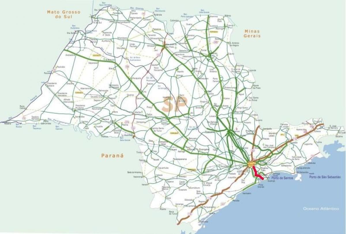 Karte von Anchieta highway - SP 150