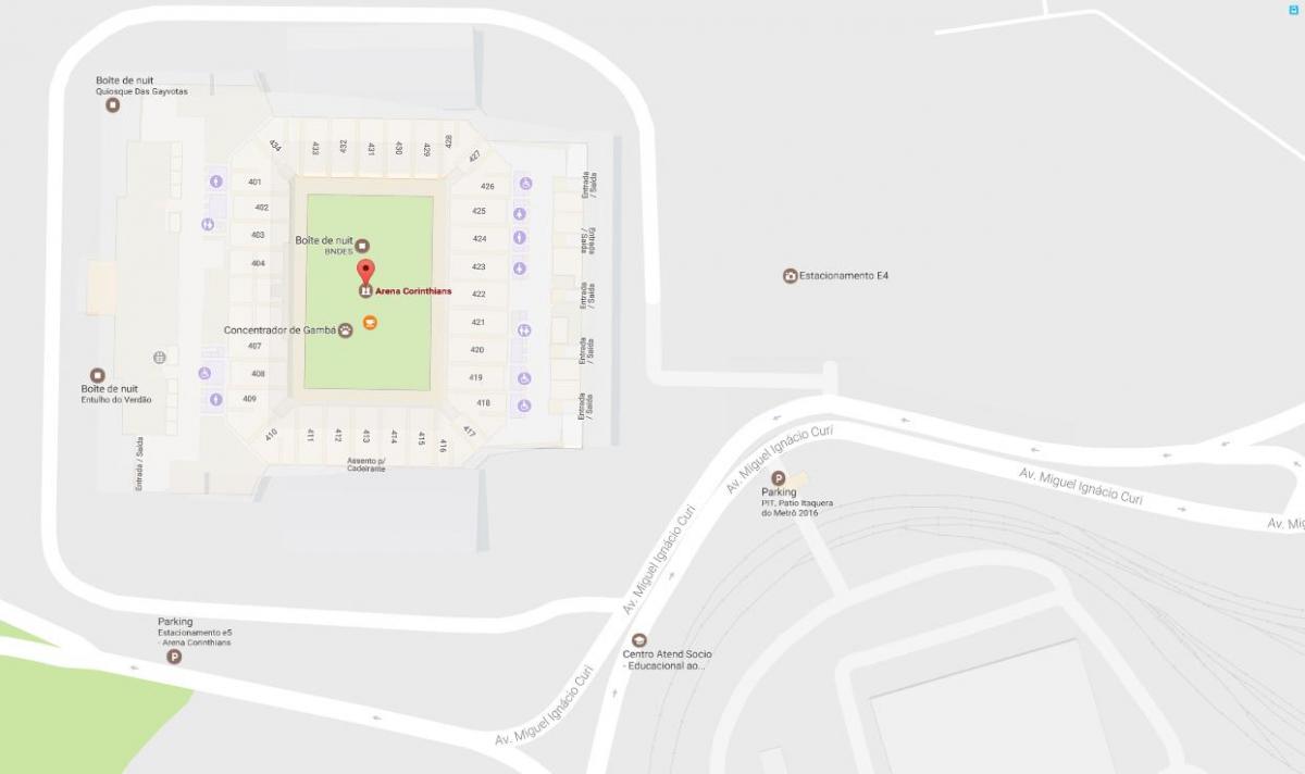 Karte der Arena Corinthians - Zugang