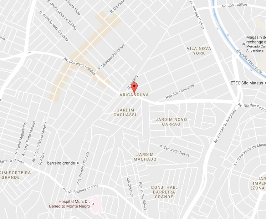 Karte von Aricanduva São Paulo