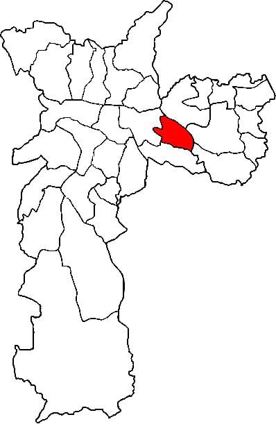Karte von Aricanduva-Vila Formosa sub-Präfektur von São Paulo
