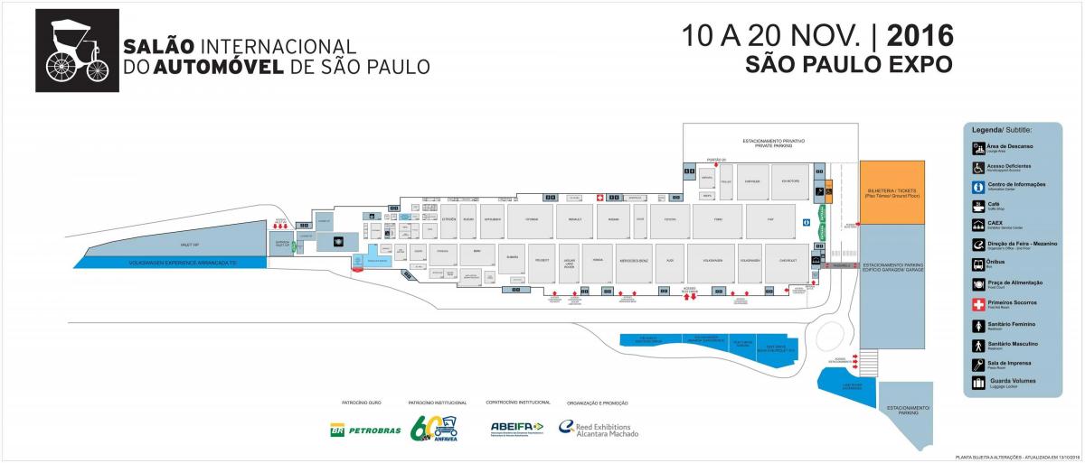 Karte der auto show in São Paulo