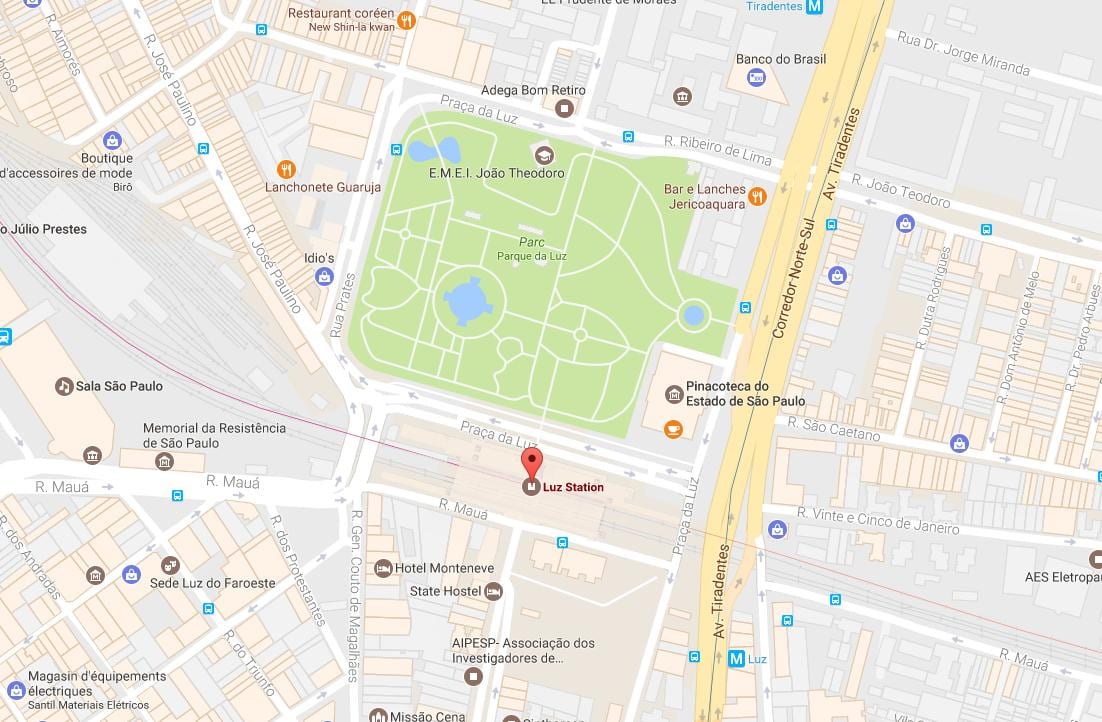 Landkarte von Bahnhof la Luz in São Paulo