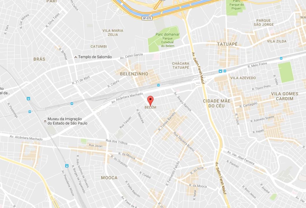 Karte von Belém, São Paulo