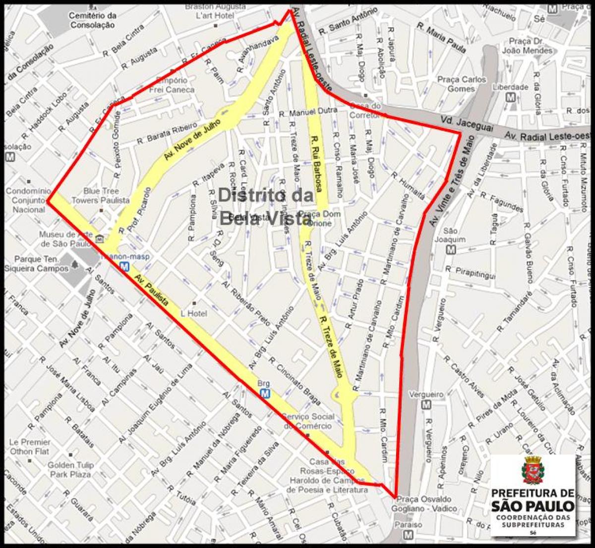 Karte der Bela Vista-São Paulo