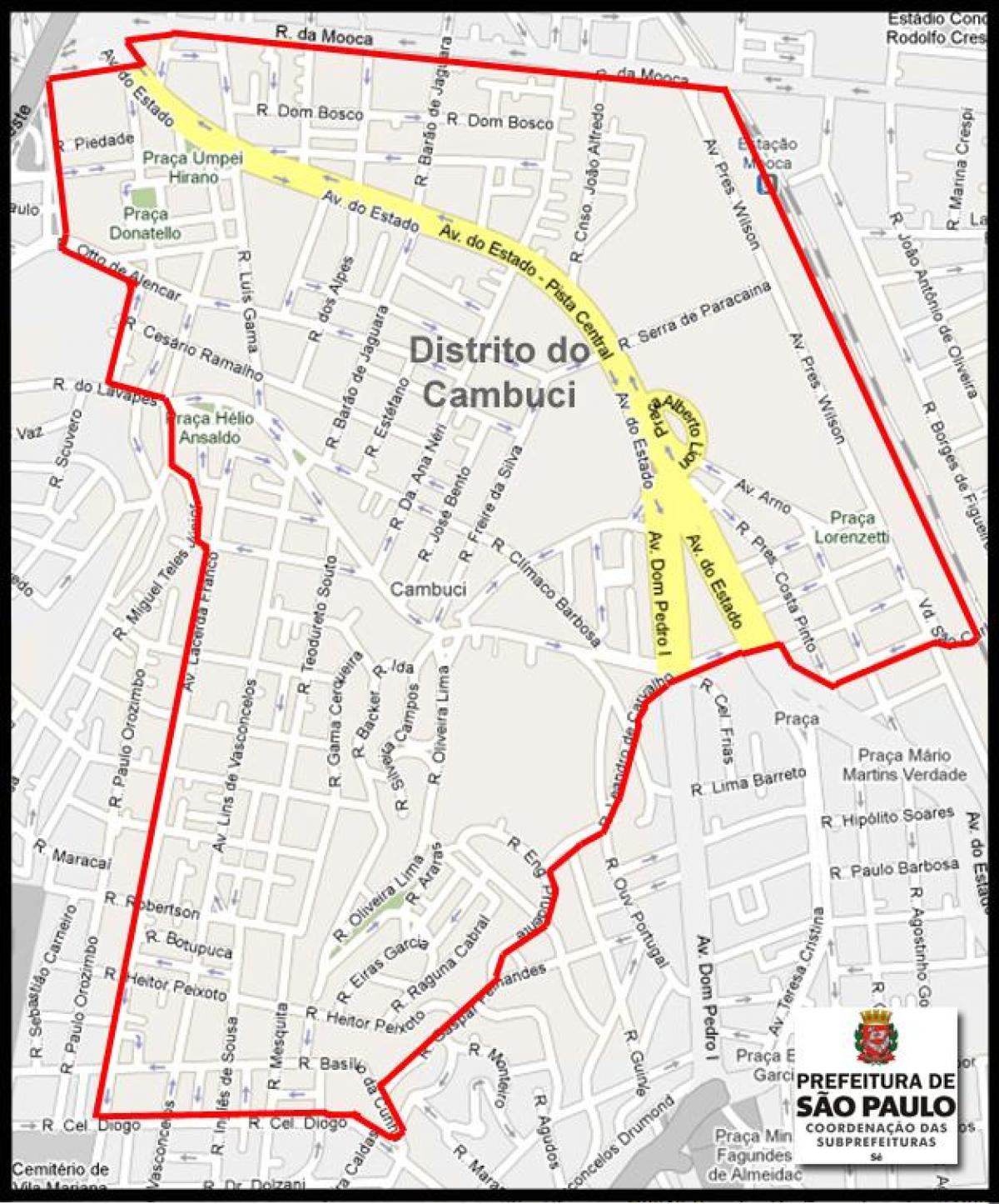 Karte von Cambuci in São Paulo