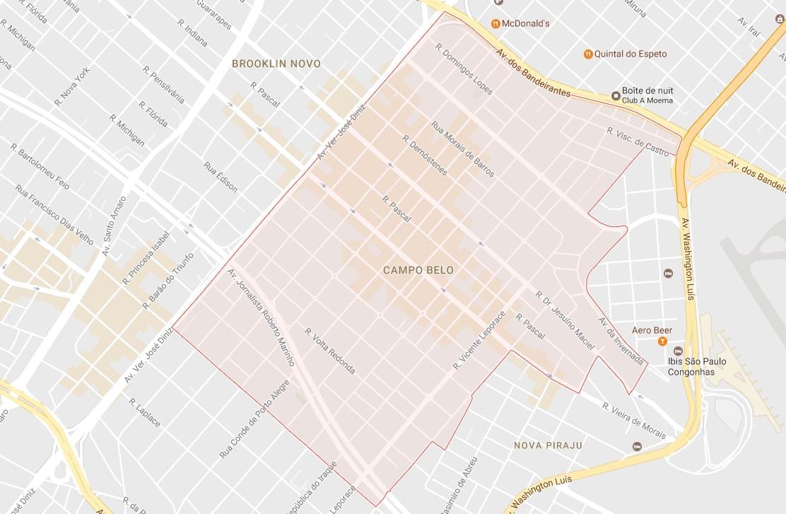 Karte von Campo Belo, São Paulo