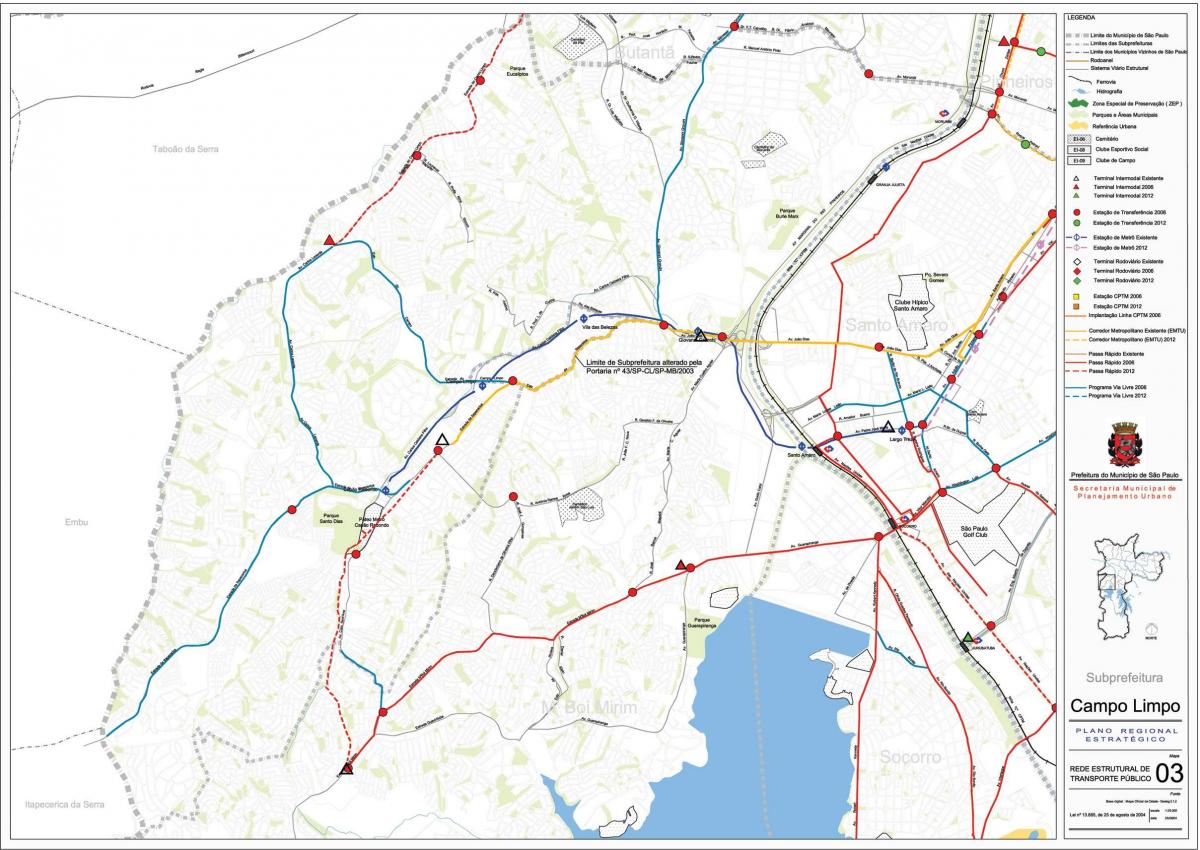 Karte von Campo Limpo in São Paulo - Öffentliche Verkehrsmittel
