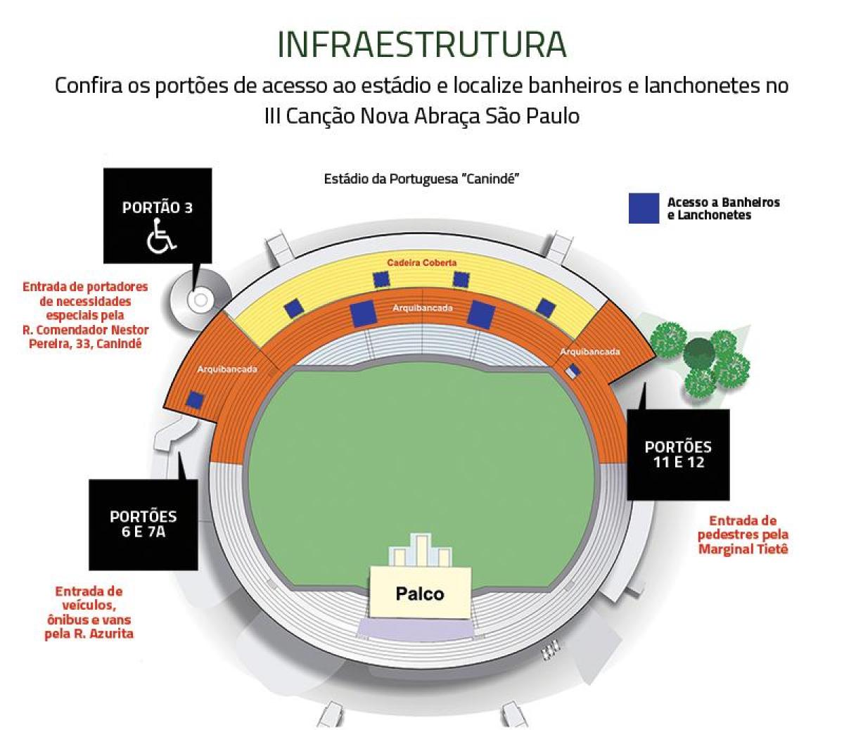 Karte von Canindé São Paulo-Stadion