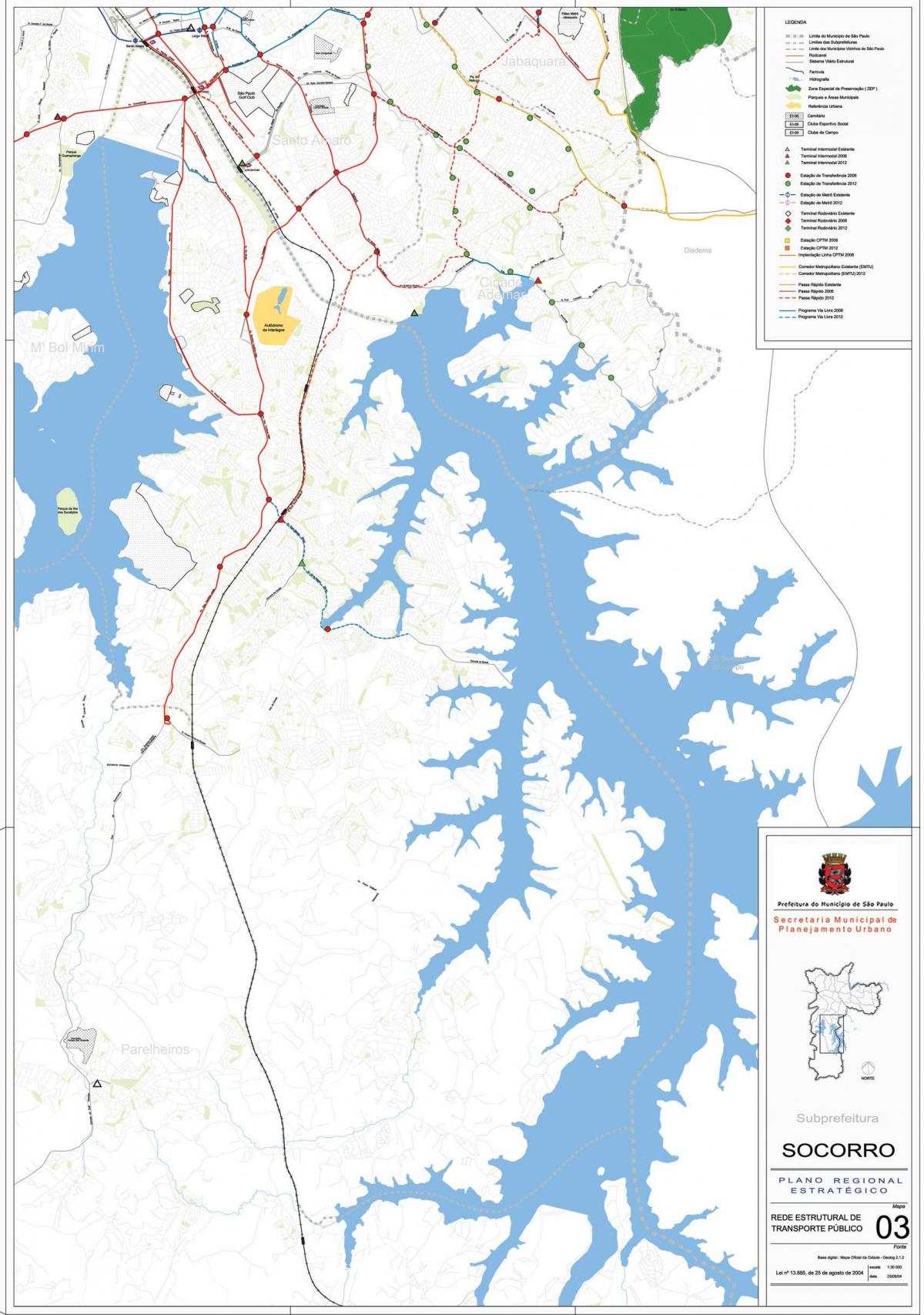 Karte von Capela do Socorro São Paulo - Öffentliche Verkehrsmittel