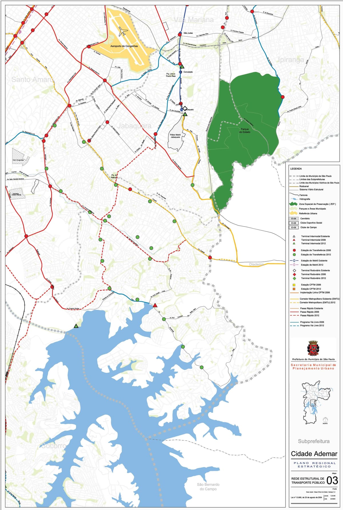 Karte von Cidade Ademar São Paulo - Öffentliche Verkehrsmittel