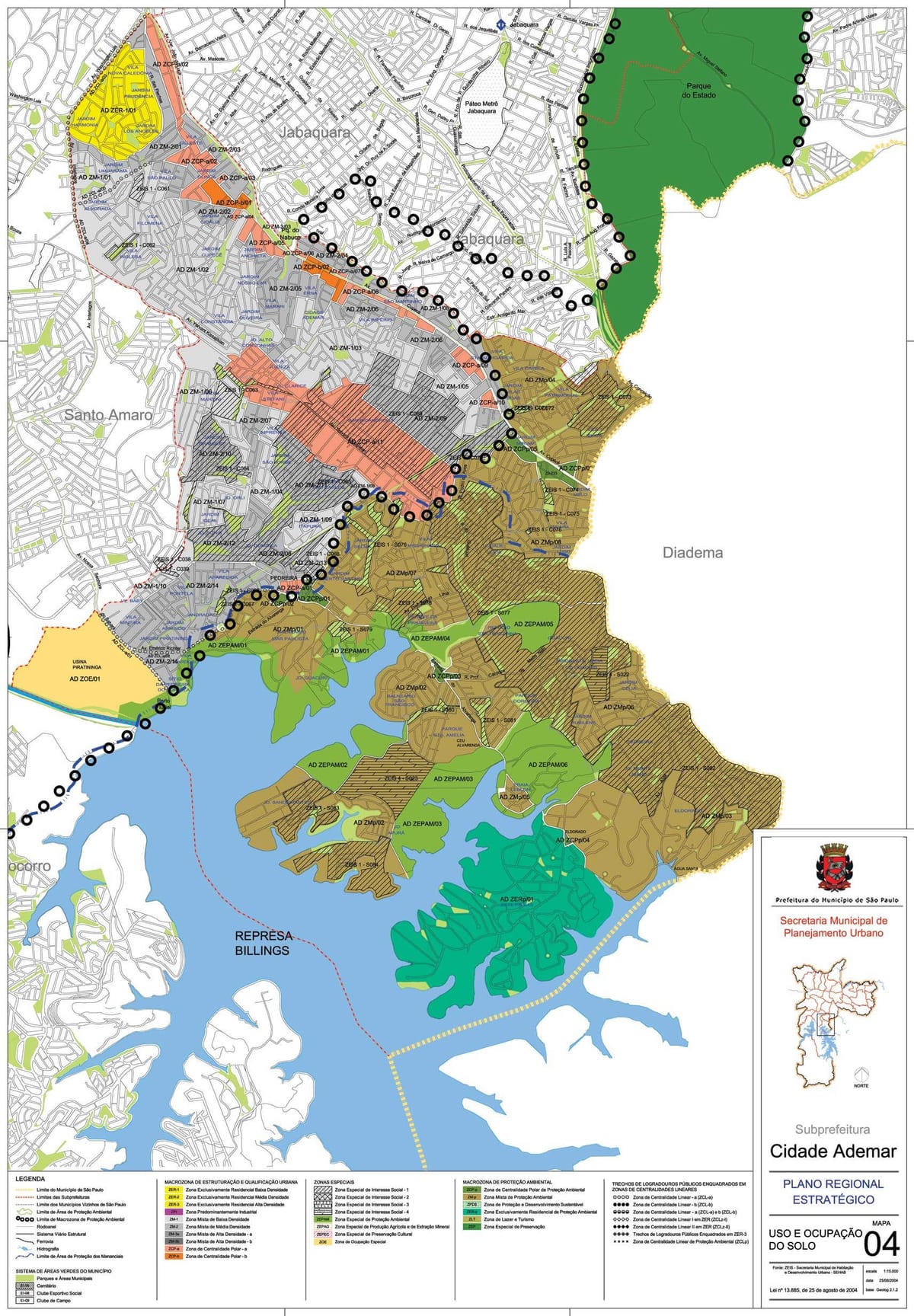 Karte von Cidade Ademar São Paulo - Besetzung der Erde