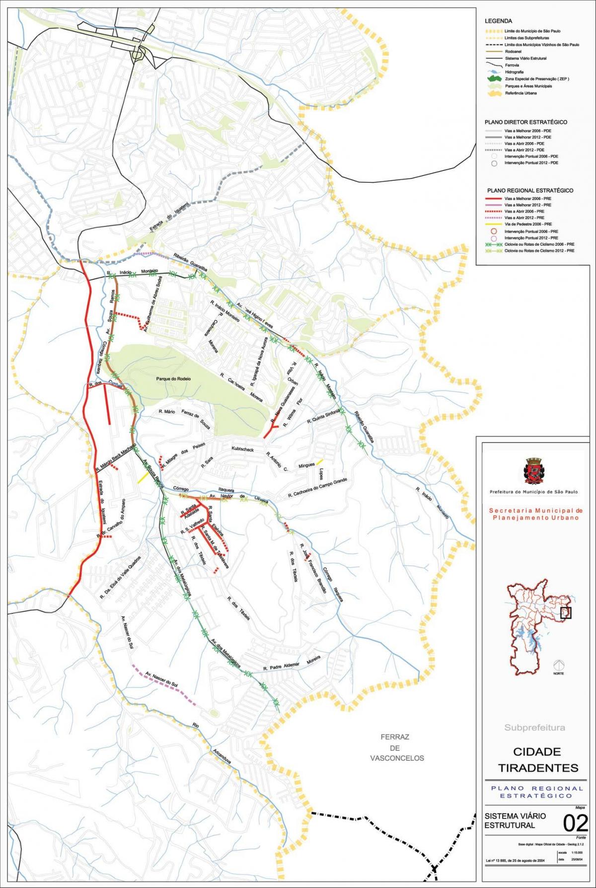 Karte von Cidade Tiradentes-São Paulo - Straßen
