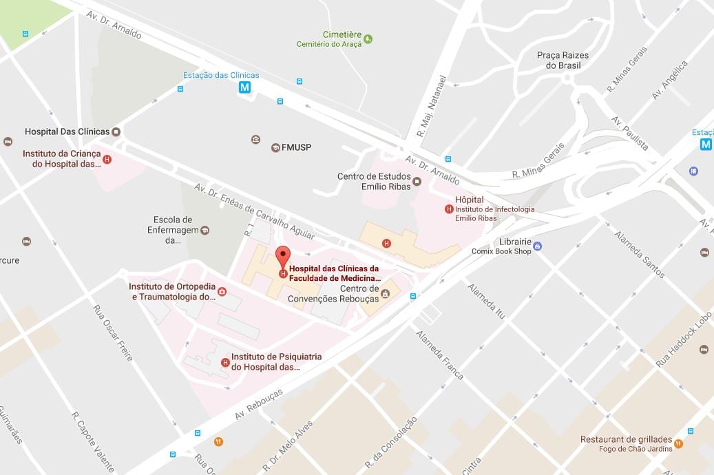 Karte von hospital Clínicas