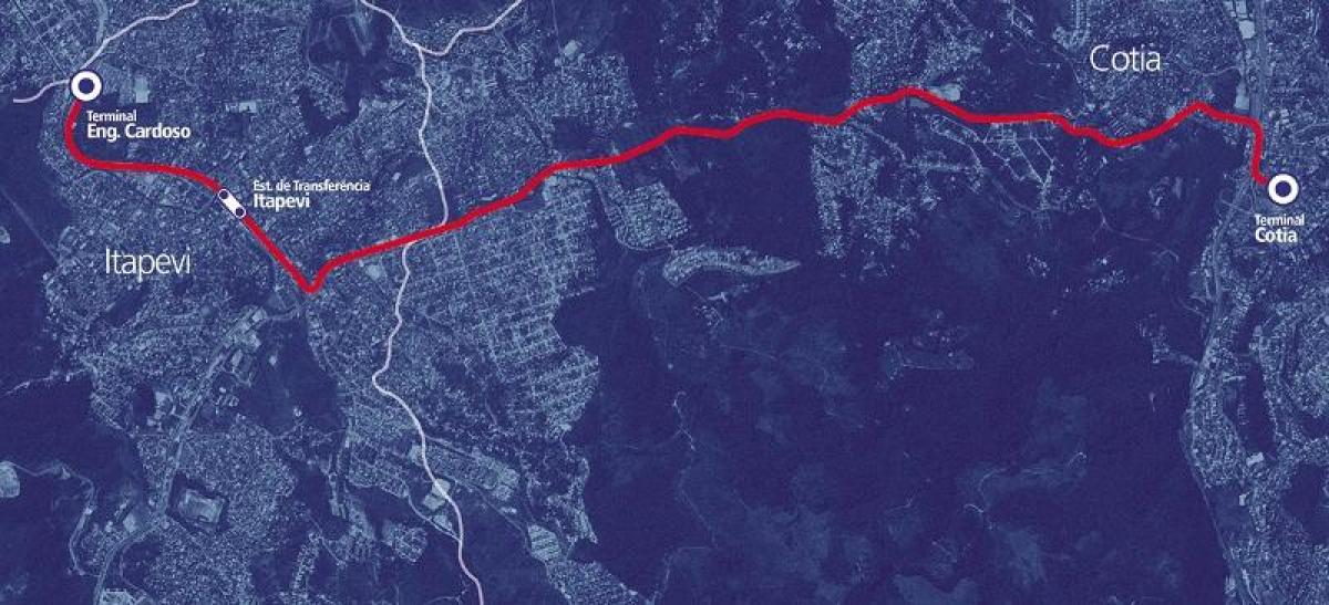 Karte von corredor BRT metropolitano Itapevi-Cotia