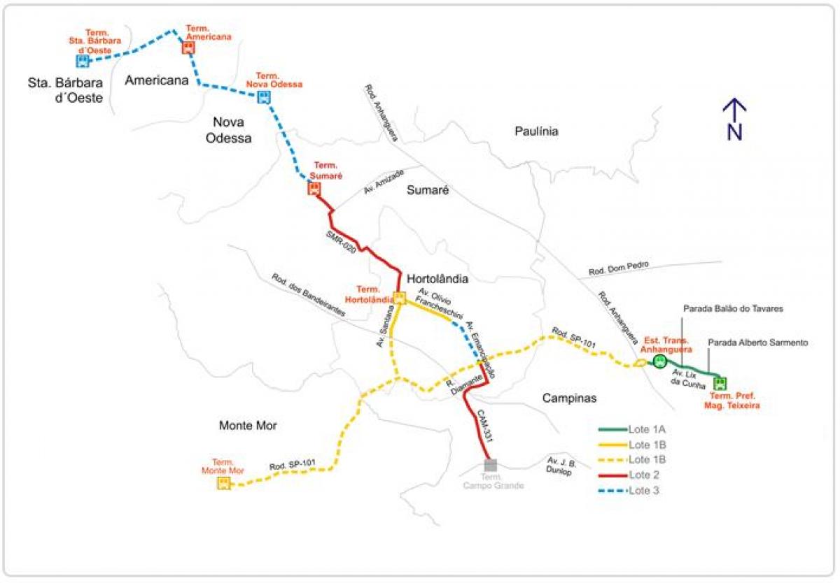 Karte von corredor metropolitano Biléo Soares