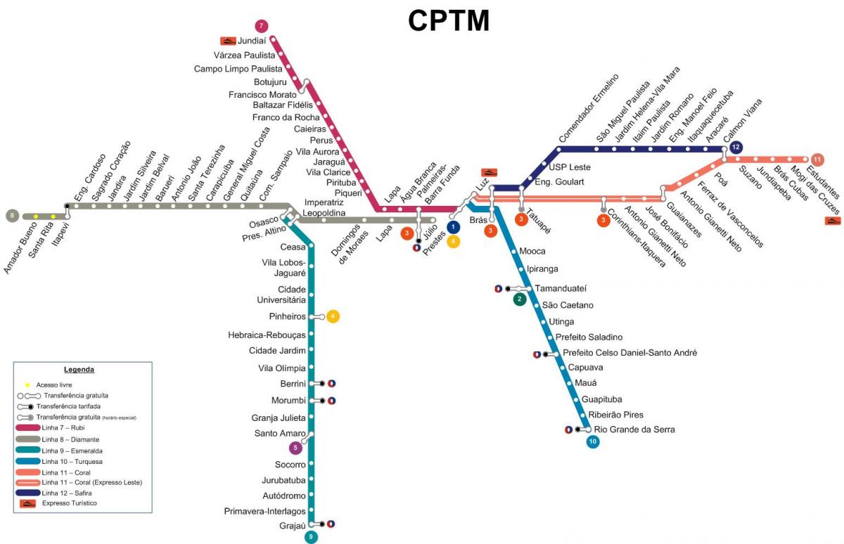 Karte von São Paulo CPTM