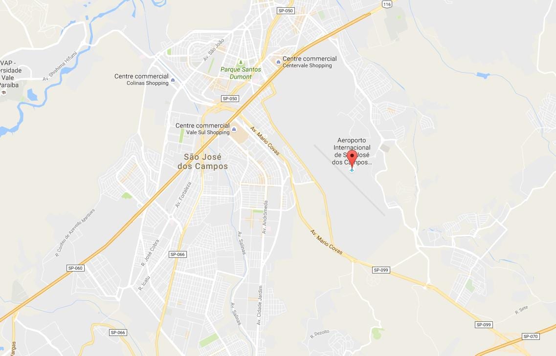 Karte von internationaler Flughafen São José dos Campos