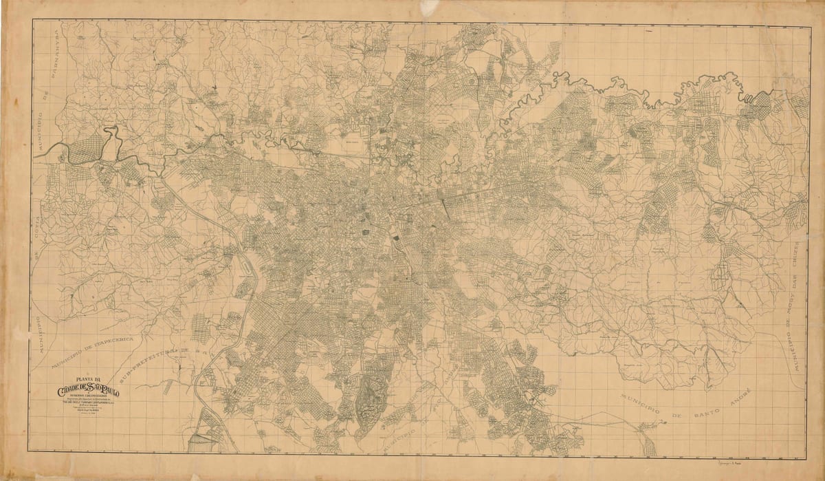 Karte der ehemaligen São Paulo - 1943