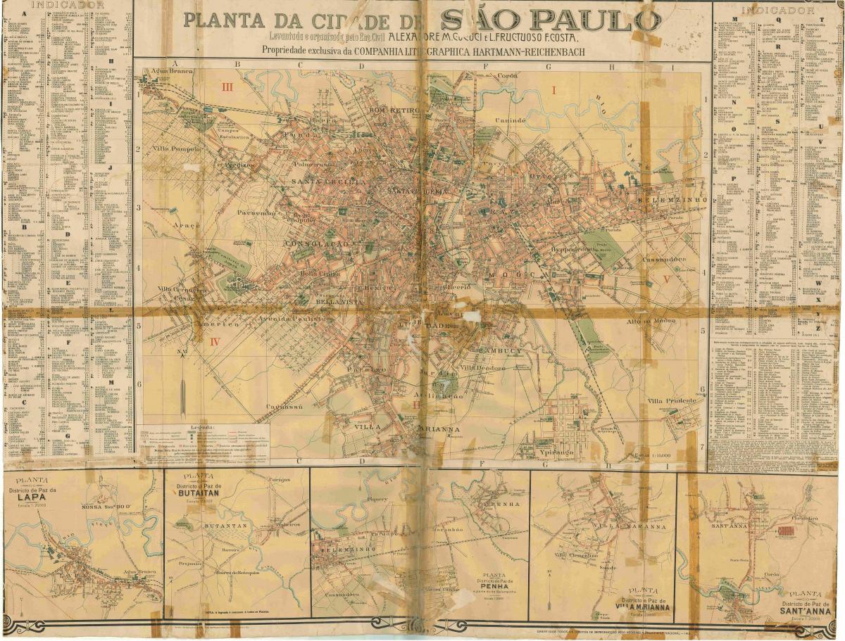 Karte der ehemaligen São Paulo - 1913