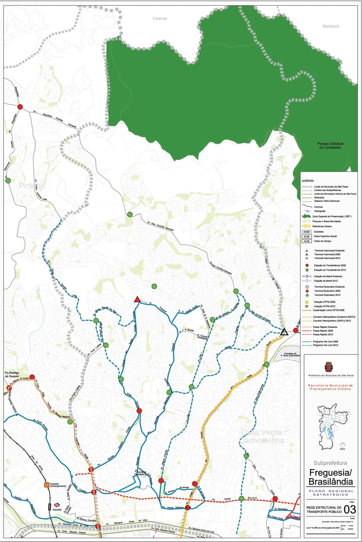 Karte der Freguesia do Ó São Paulo - Öffentliche Verkehrsmittel