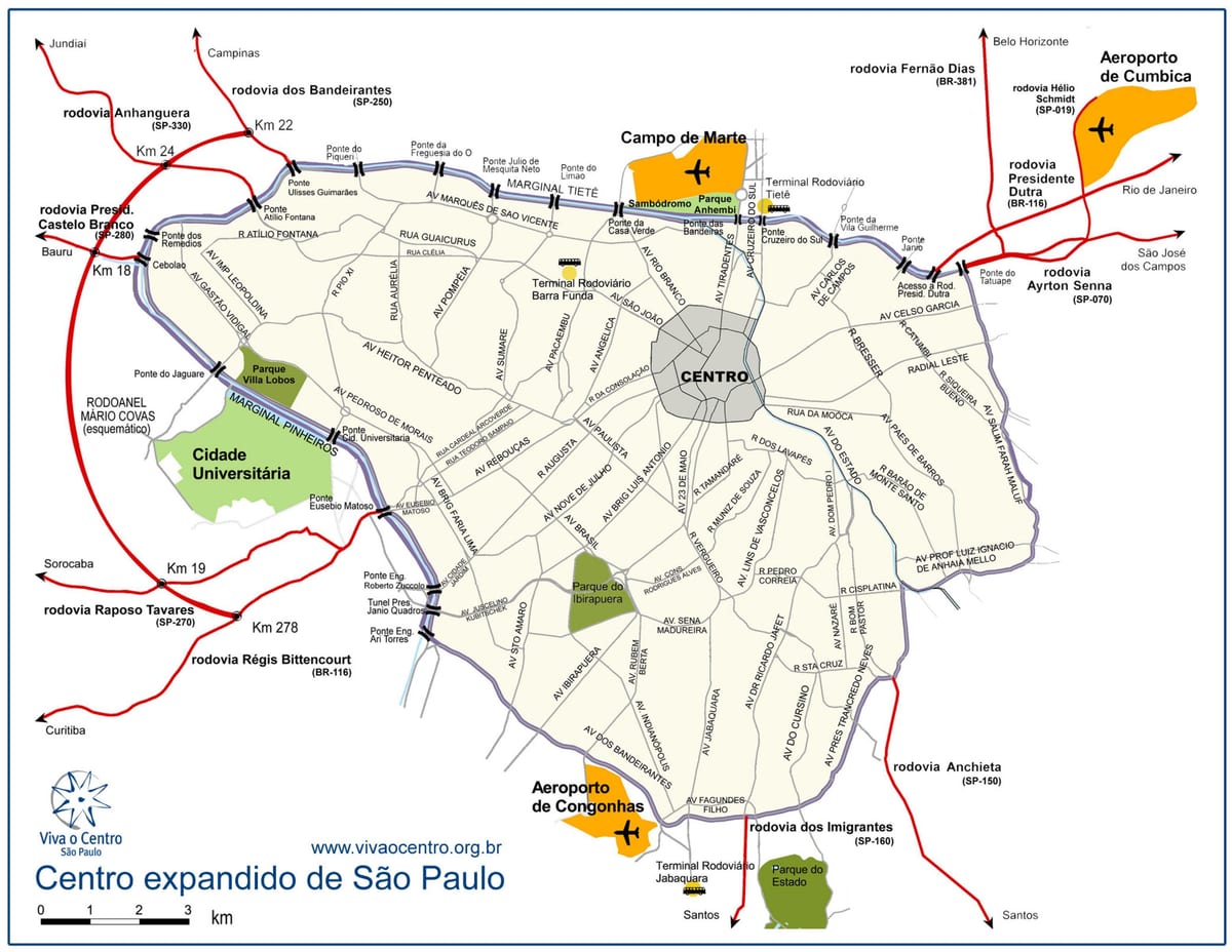 Karte der großen center-São Paulo