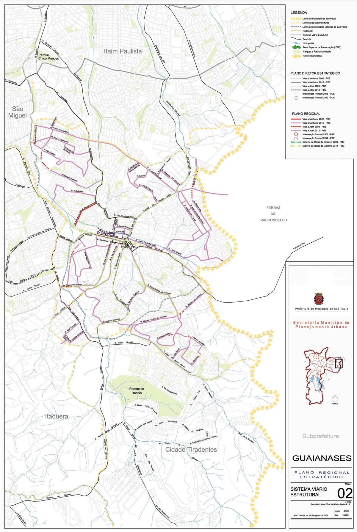 Karte von Guaianases São Paulo - Straßen