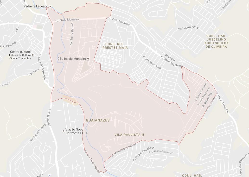 Karte von Guaianases São Paulo