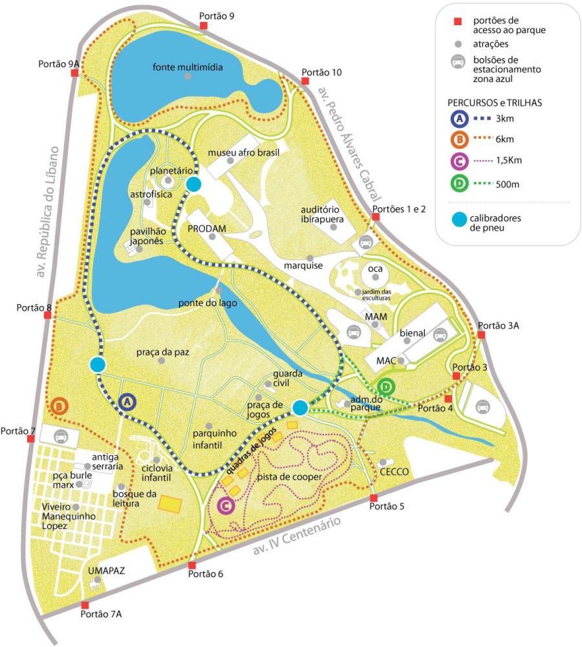 Karte von Ibirapuera-park