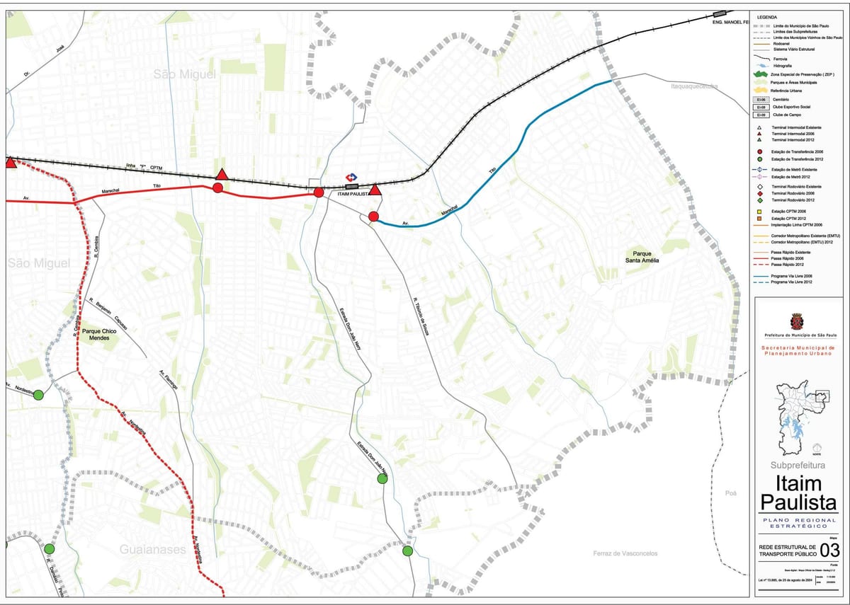 Karte von Itaim Paulista - Vila Curuçá São Paulo - Öffentliche Verkehrsmittel