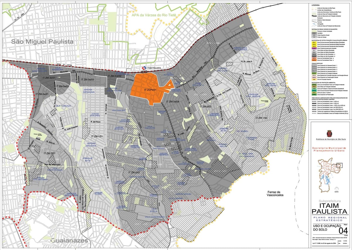 Karte von Itaim Paulista - Vila Curuçá São Paulo - Besetzung der Erde