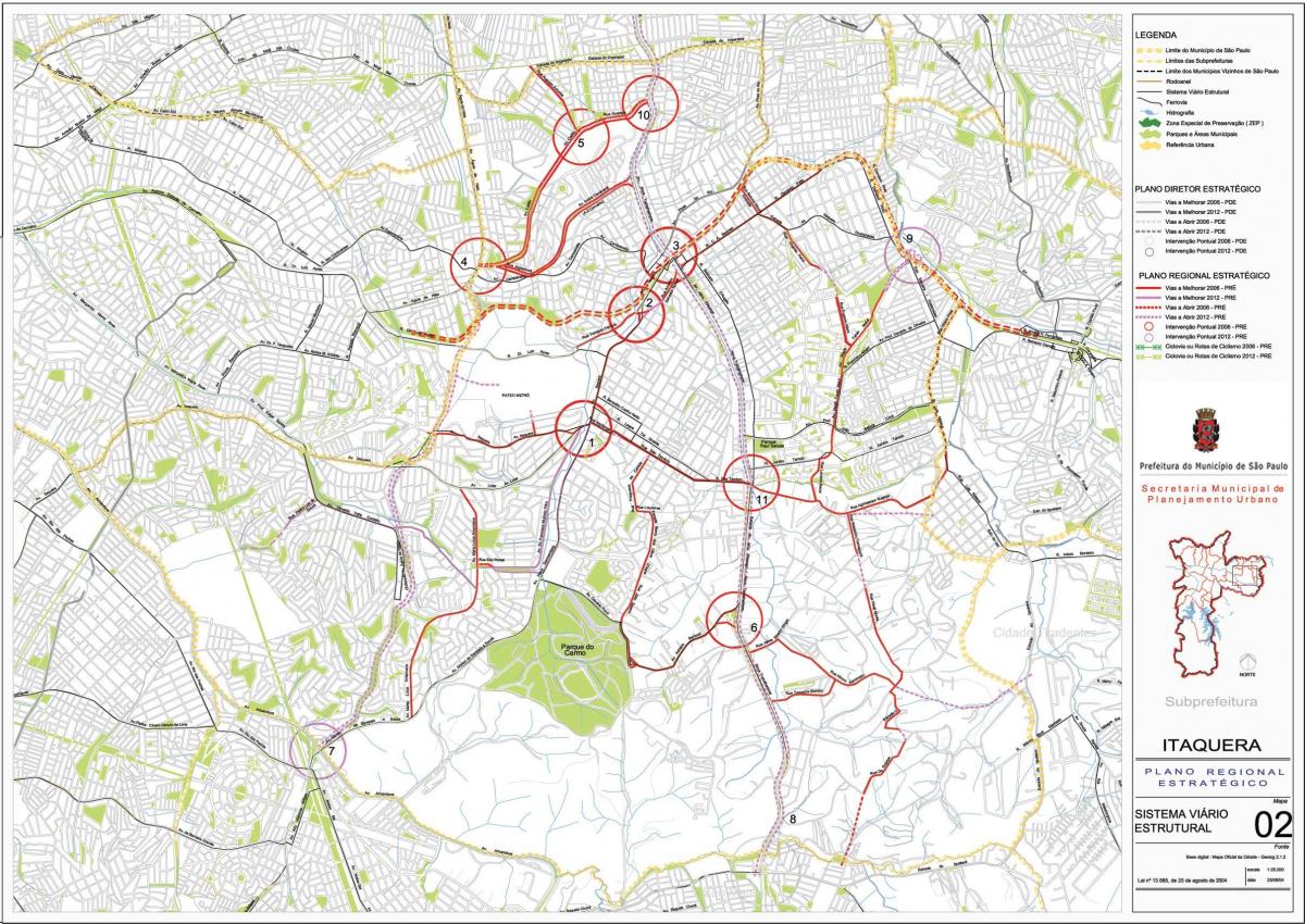 Karte von Itaquera São Paulo - Straßen