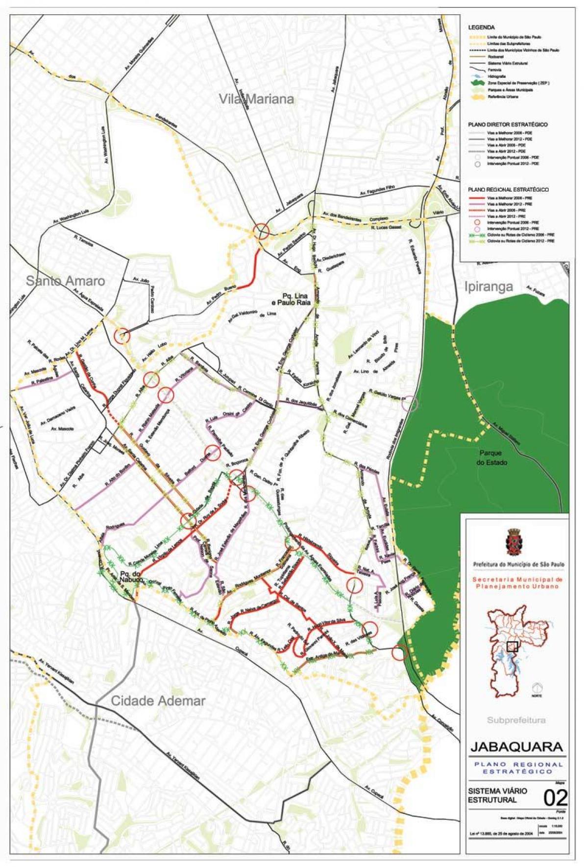 Karte von Jabaquara São Paulo - Straßen