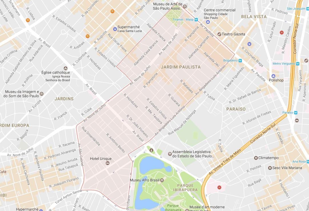 Karte Jardim Paulista São Paulo