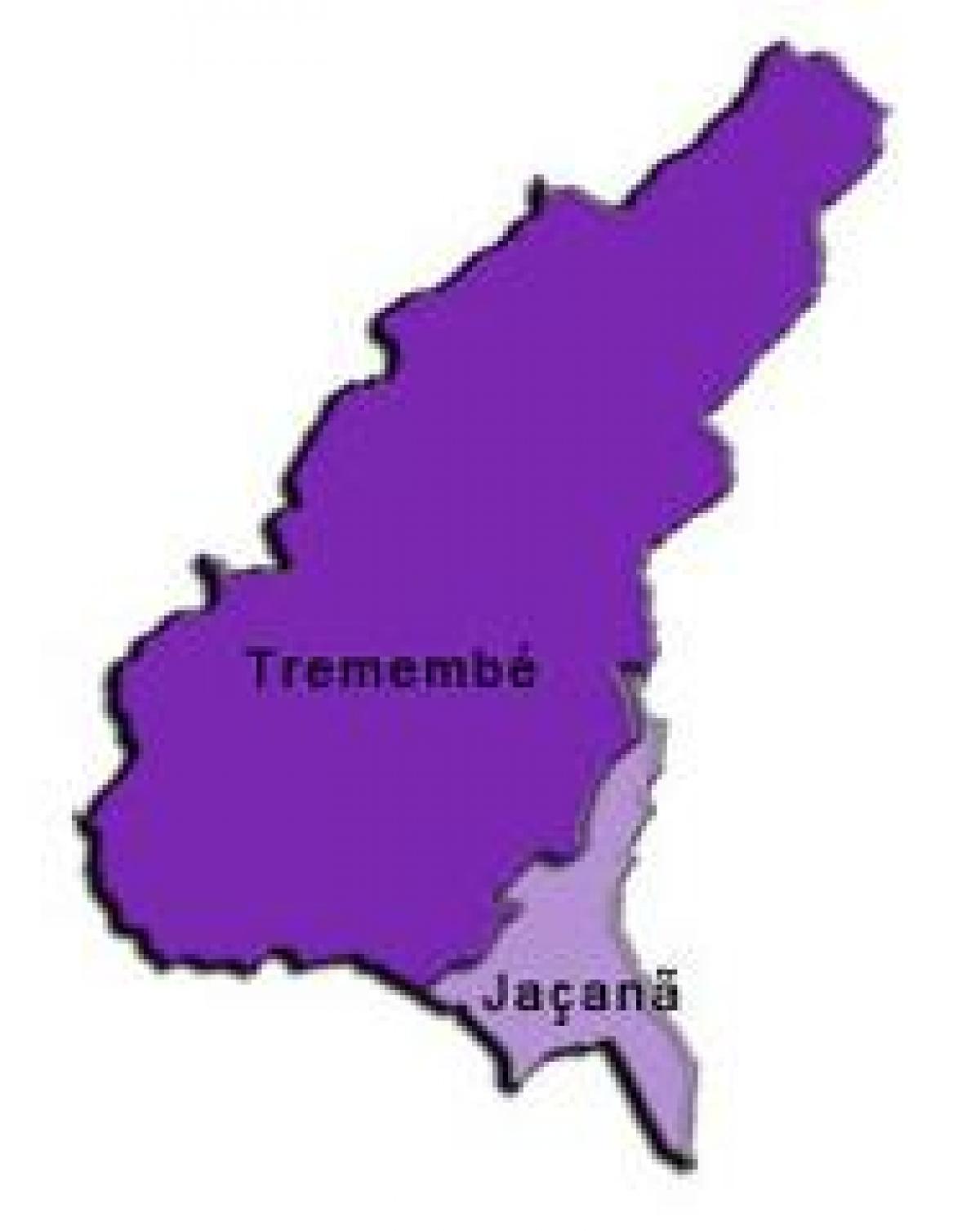 Karte von Jaçanã-Tremembé sub-Präfektur