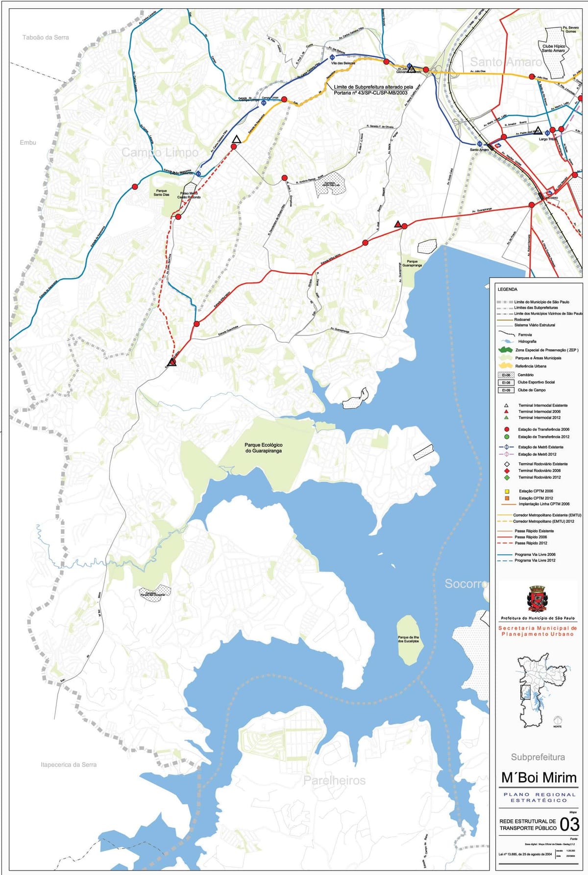 Karte von M'Boi Mirim-São Paulo - Öffentliche Verkehrsmittel