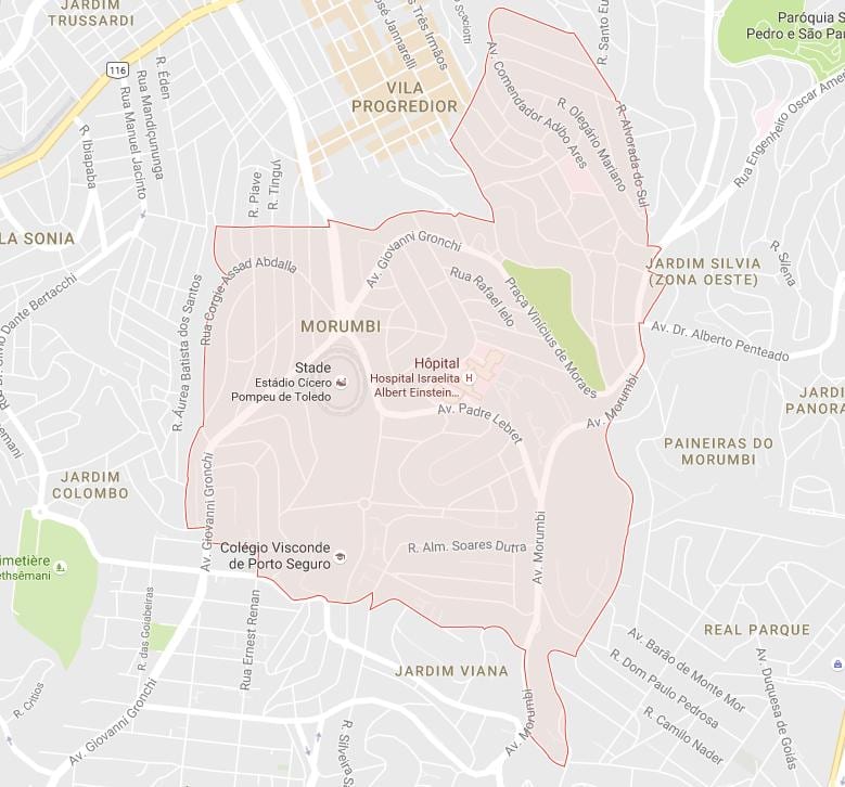 Karte von São Paulo Morumbi