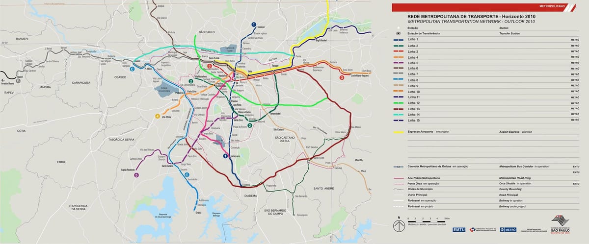 Anzeigen der Netzwerk-transport-São Paulo