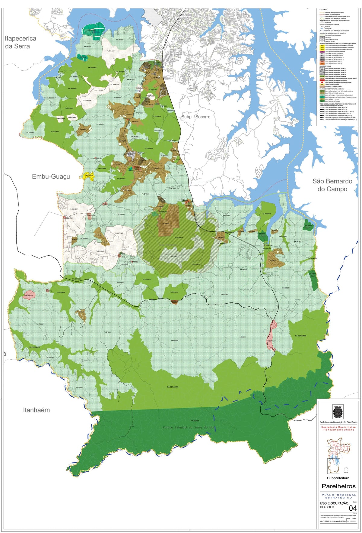 Karte von Parelheiros São Paulo - Besetzung der Erde