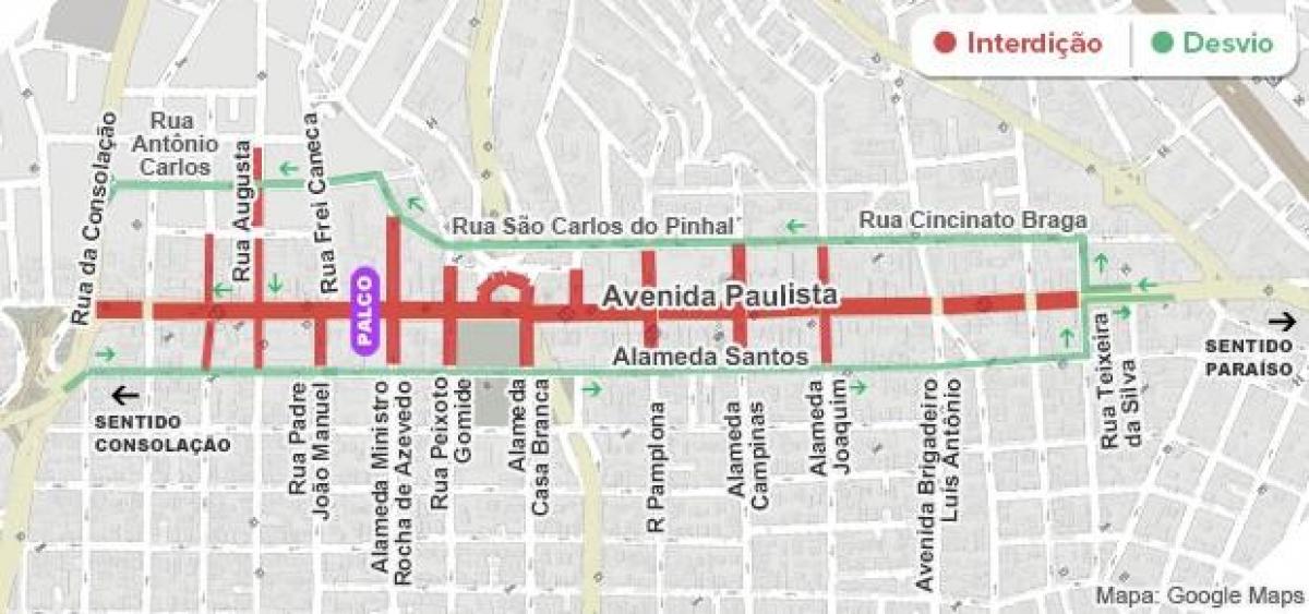 Karte von Avenida Paulista in São Paulo