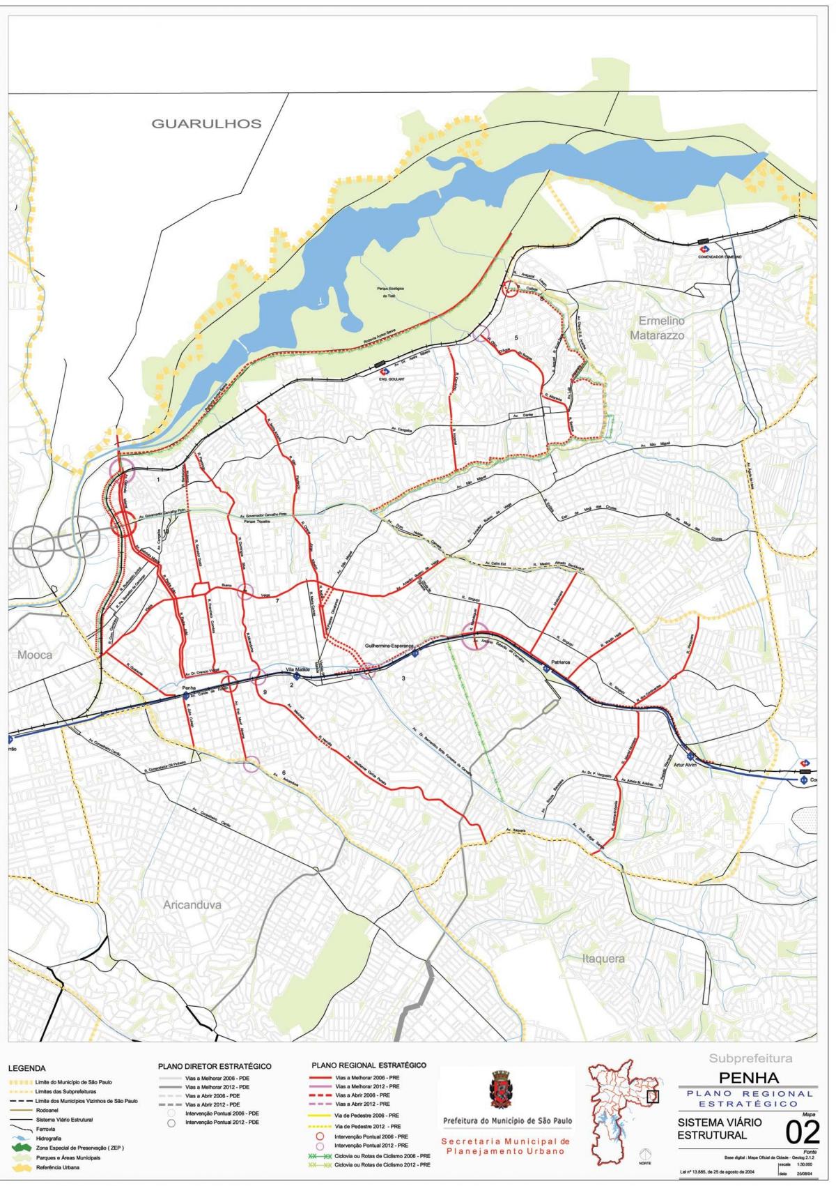 Karte von Penha Sao Paulo - Straßen